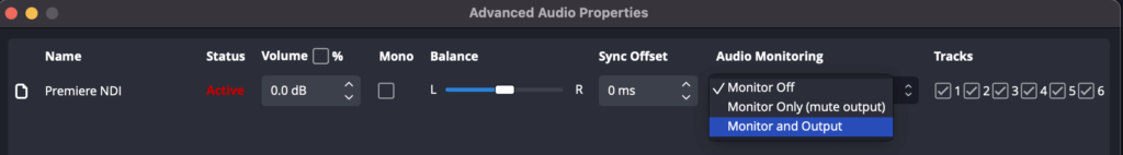 monitor audio obs